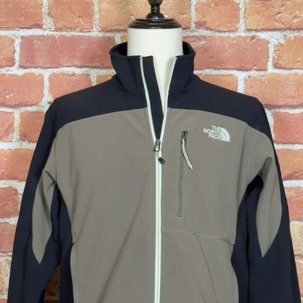 The North Face Apex Bionic Softshell Jacket Men Medium Tan/Black Colorblock